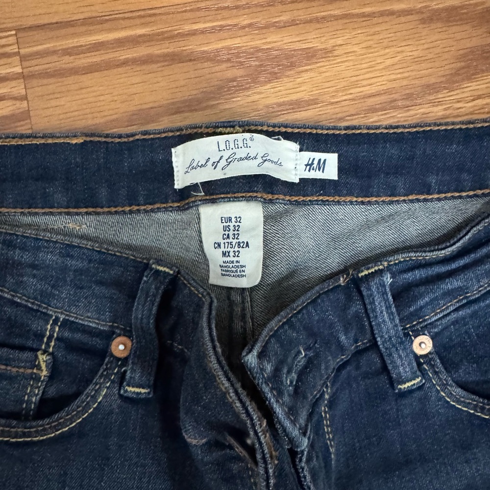 Dark Blue Denim Shorts - Picture 2 of 3